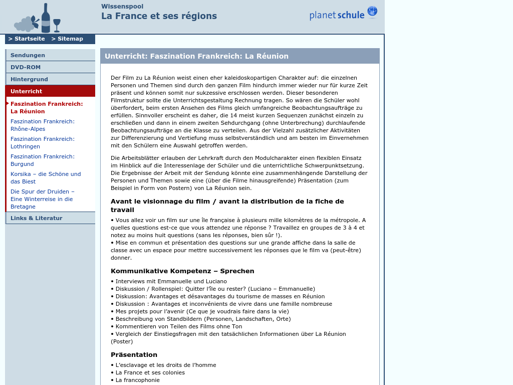 Cover: La France et ses régions: La Réunion Unterrichtsplanung