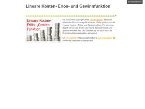 Cover: Lineare Kosten-, Erlös- und Gewinnfunktion