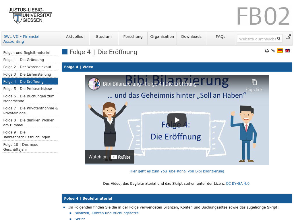 Cover: Folge 4 | Die Eröffnung — BWL VII - Financial Accounting
