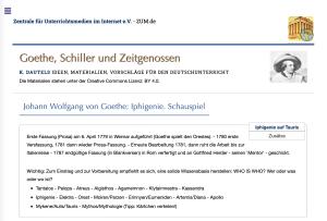 Cover: Johann Wolfgang von Goethe: Iphigenie. Schauspiel - K.Dautel: Goethe, Schiller und Zeitgenossen