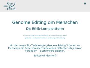 Cover: Genome Editing am Menschen – Die Ethik-Lernplattform