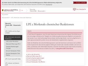 Cover: LPE 2 Merkmale chemischer Reaktionen