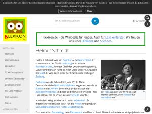 Cover: Helmut Schmidt – Klexikon – das Kinderlexikon