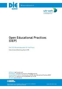 Cover: Open Educational Practices (OEP) - Der DIE-Wissensbaustein für die Praxis