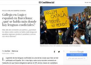 Cover: Gallego en Lugo y español en Barcelona