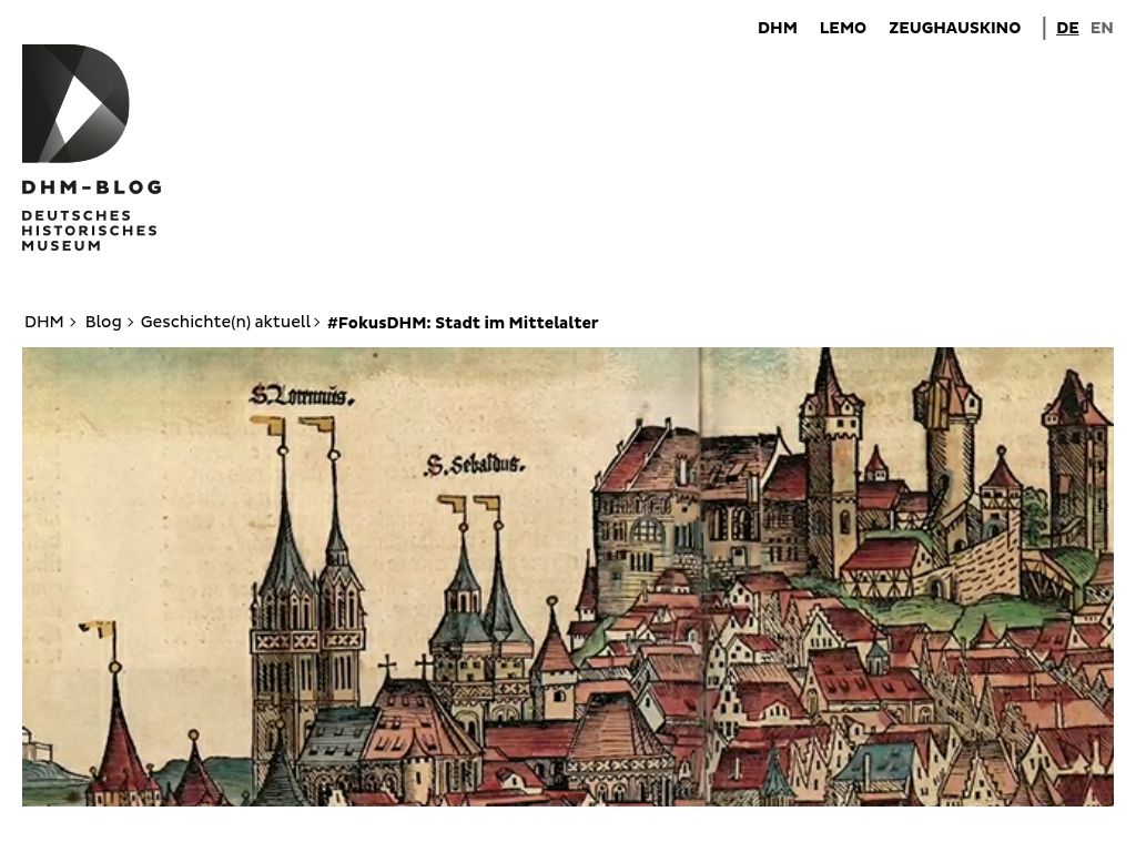 Cover: #FokusDHM: Stadt im Mittelalter – Deutsches Historisches Museum: Blog