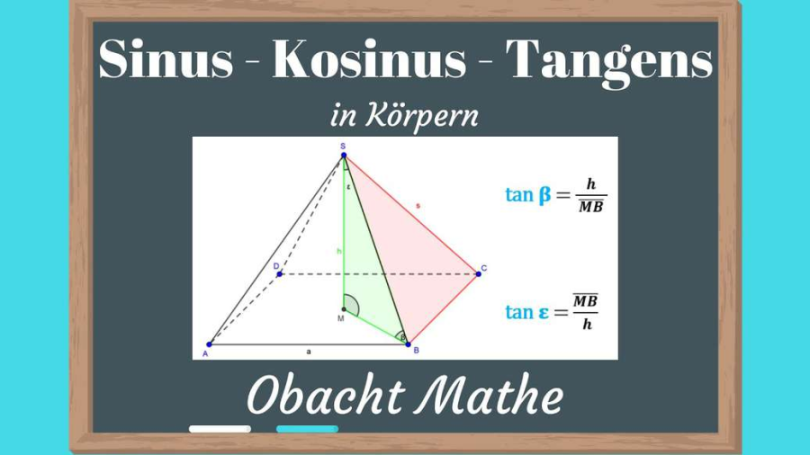 Cover: SINUS - KOSINUS - TANGENS in Körpern und im Raum | ganz einfach erklärt | Trigonometrie| ObachtMathe