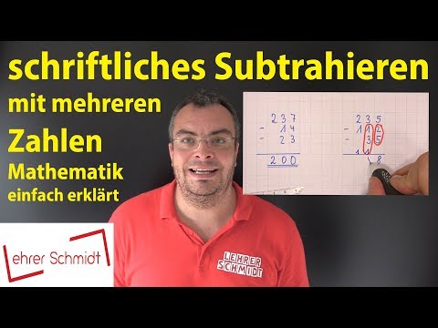 Cover: schriftliches Subtrahieren mit mehreren Zahlen - Mathematik - einfach erklärt | Lehrerschmidt - YouTube