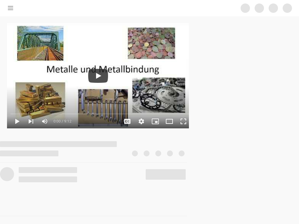 Cover: Metalle und Metallbindung (Erklärvideo von LED@YouTube)