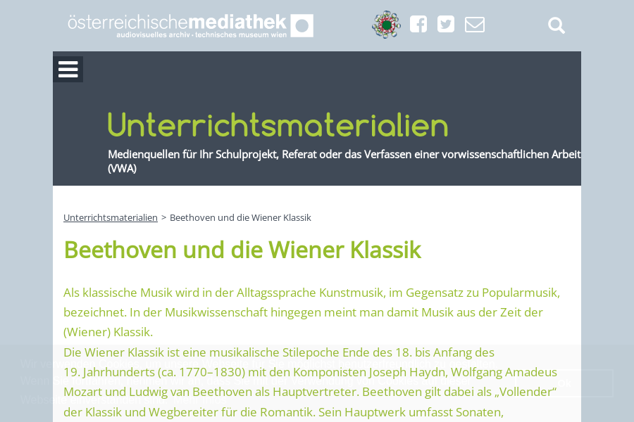 Cover: Österreichische Mediathek: Beethoven und die Wiener Klassik