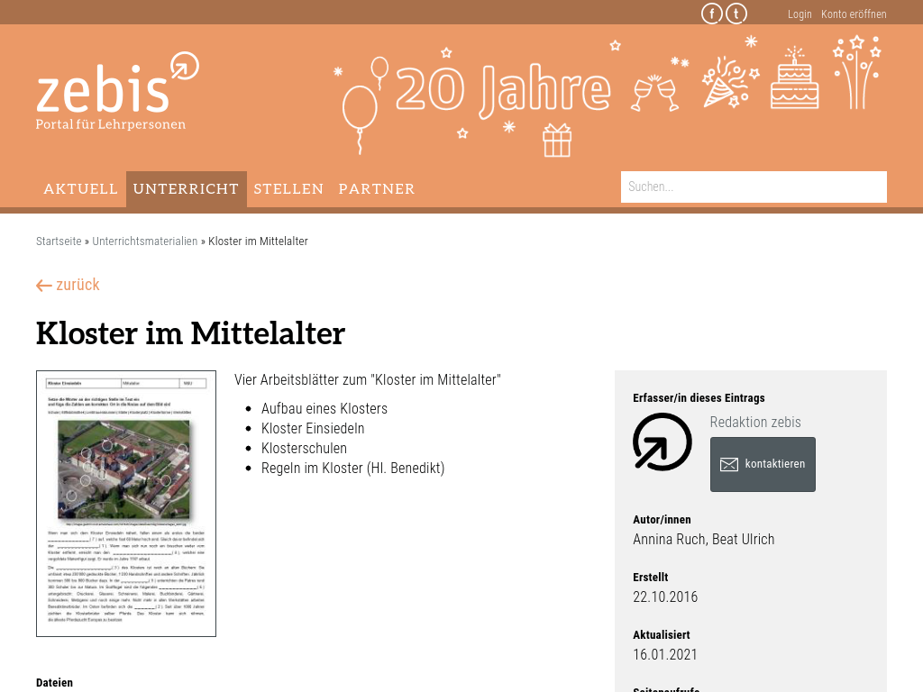 Cover: Kloster im Mittelalter | zebis