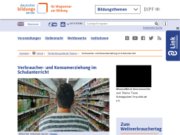 Cover: Verbraucher- und Konsumerziehung im Schulunterricht - [ Deutscher Bildungsserver ]