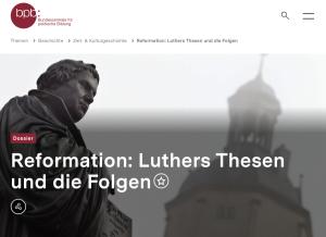 Cover: Dossier: Reformation: Luthers Thesen und die Folgen | bpb