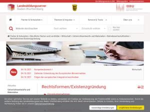Cover: Rechtsformen/Existenzgründung — Landesbildungsserver Baden-Württemberg