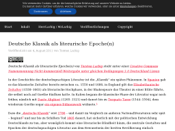 Cover: Deutsche Klassik als literarische Epoche(n) | herrlarbig.de