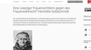 Cover: Eine Leipziger Frauenrechtlerin gegen das Frauenwahlrecht? Henriette Goldschmidt – Wer teilt, gewinnt!