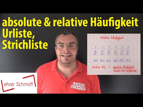 Cover: Urliste, Strichliste, absolute Häufigkeit, relative Häufigkeit - einfach erklärt (Lehrerschmidt - YouTube)