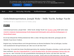 Cover: Gedichtinterpretation: Joseph Mohr – Stille Nacht, heilige Nacht | herrlarbig.de
