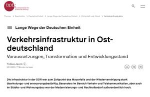 Cover: Verkehrsinfrastruktur in Ostdeutschland | bpb