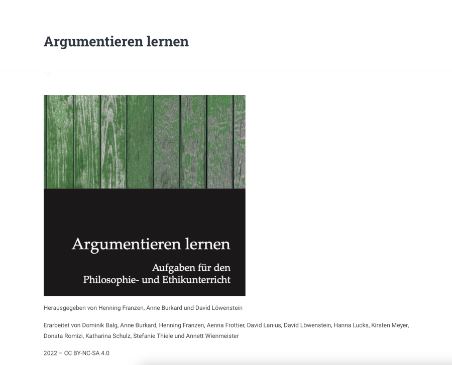 Cover: Argumentieren lernen – Aufgaben für den Philosophie- und Ethikunterricht | Philovernetzt