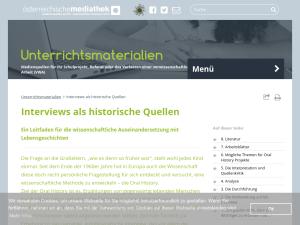 Cover: Interviews als historische Quellen |  Österreichische Mediathek