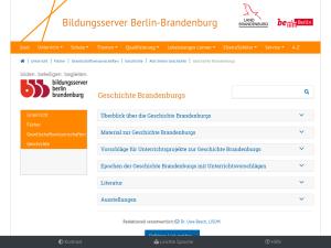 Cover: Linkliste - Geschichte Brandenburgs | Bildungsserver