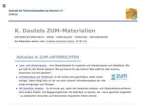 Cover: K. Dautels ZUM-Materialien