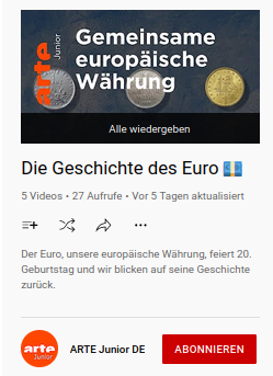 Cover: Die Geschichte des Euro 💶 - YouTube - ARTE junior