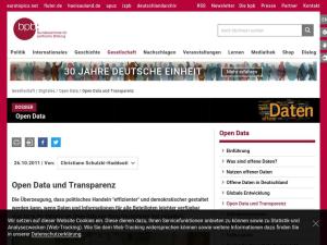 Cover: bpb.de - Open Data - Transparenz als Grundbedingung von Demokratie