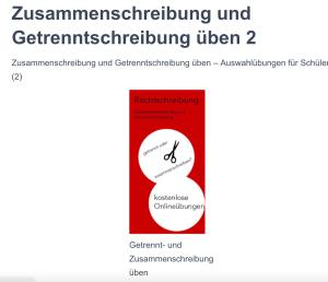 Cover: Zusammen- oder Getrenntschreibung üben | onlineuebung.de