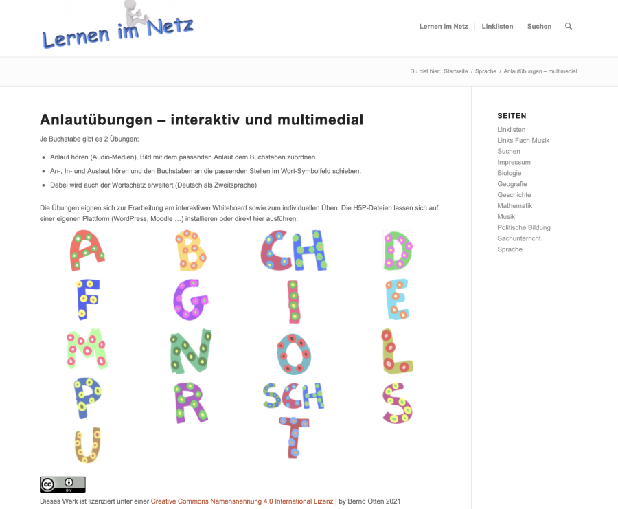 Cover: Anlautübungen – multimedial – Lernen im Netz