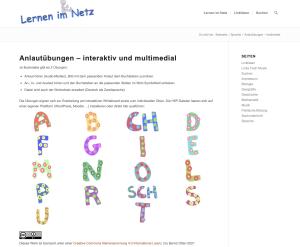 Cover: Anlautübungen – multimedial – Lernen im Netz
