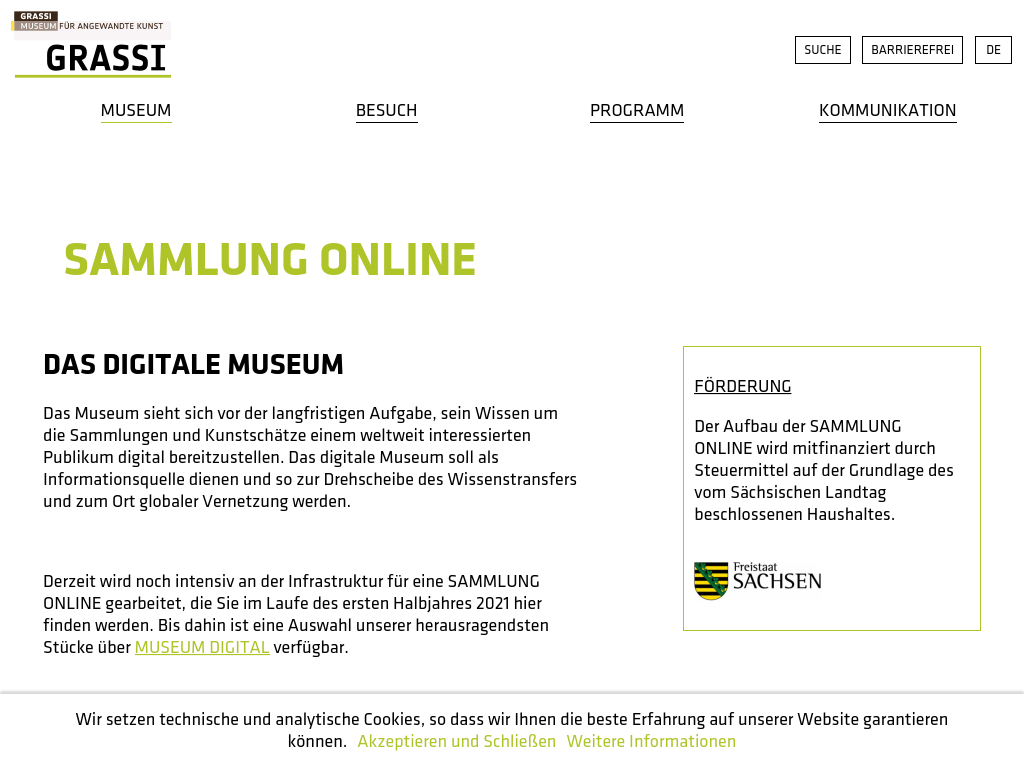 Cover: Sammlung Online | GRASSI Museum für Angewandte Kunst