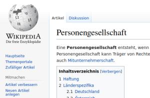 Cover: Personengesellschaft - wikipedia.org