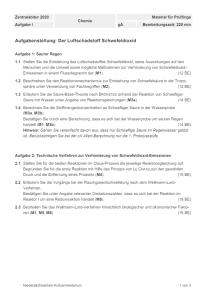 Cover: Schriftliche Abituraufgaben Niedersachsen 2020 Chemie Kurs auf grundlegendem Anforderungsniveau (gA) Aufgabe 1