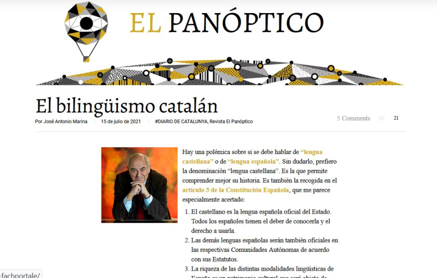 Cover: El bilingüismo catalán | José Antonio Marina