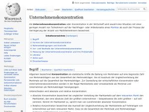 Cover: Unternehmenskonzentration - wikipedia.org