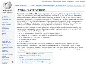 Cover: Organisationsentwicklung - wikipedia.org