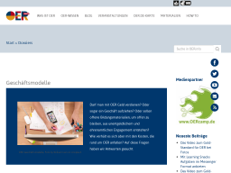 Cover: OERinfo - Dossierseite - Geschäftsmodelle