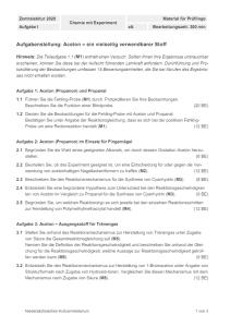Cover: Schriftliche Abituraufgaben Niedersachsen 2020 Chemie Kurs auf erhöhtem Anforderungsniveau (eA) mit Experimentieren Aufgabe 1