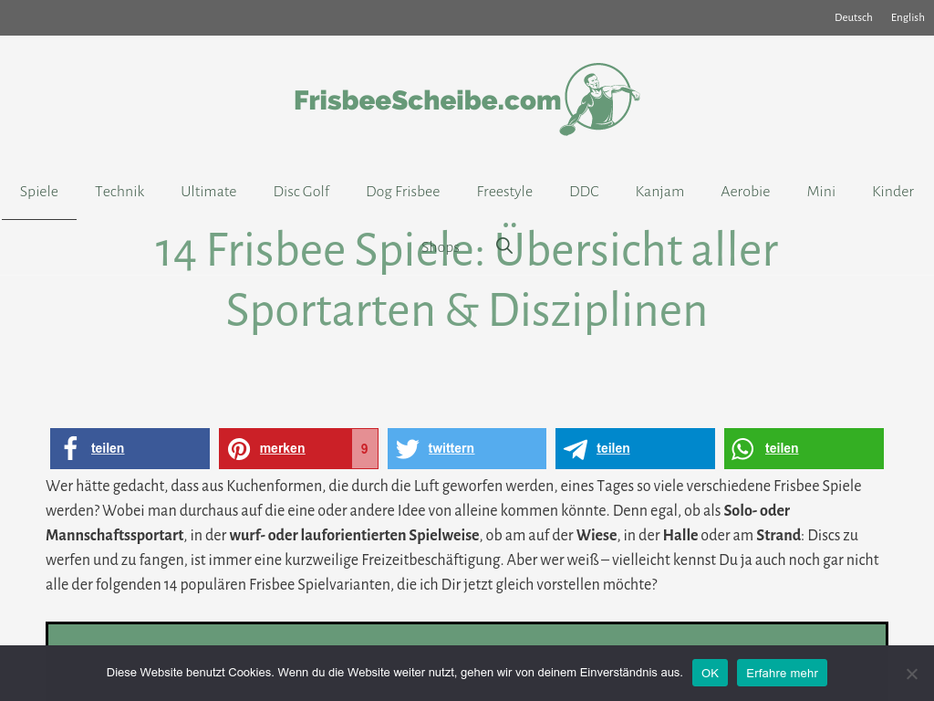 Cover: Frisbee Spiele ᐅ Übersicht mit 14 Sportarten & Disziplinen