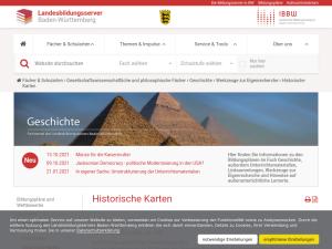 Cover: Historische Karten Linkliste — Landesbildungsserver Baden-Württemberg