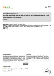 Cover: Machbarkeitsstudie zum Aufbau und Betrieb von OER‐Infrastrukturen in der Bildung (Stand: Februar 2016)
