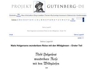 Cover: Niels Holgersons wunderbare Reise mit den Wildgänsen - Erster Teil