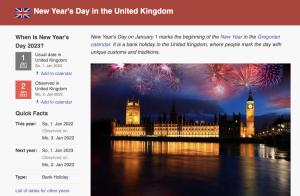 Cover: New Year's Day in the United Kingdom