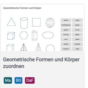 Cover: Geometrische Formen und Körper zuordnen | ZUM-Apps