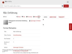 Cover: RSA: Einführung - TIB AV-Portal
