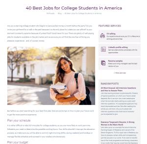Cover: 40 Best Jobs for College Students in America 