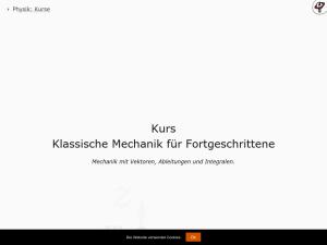 Cover: Kurs Klassische Mechanik für Fortgeschrittene