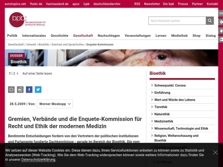 Cover: Die Enquette-Kommission des Deutschen Bundestages als ethisch-rechtliches Gremium